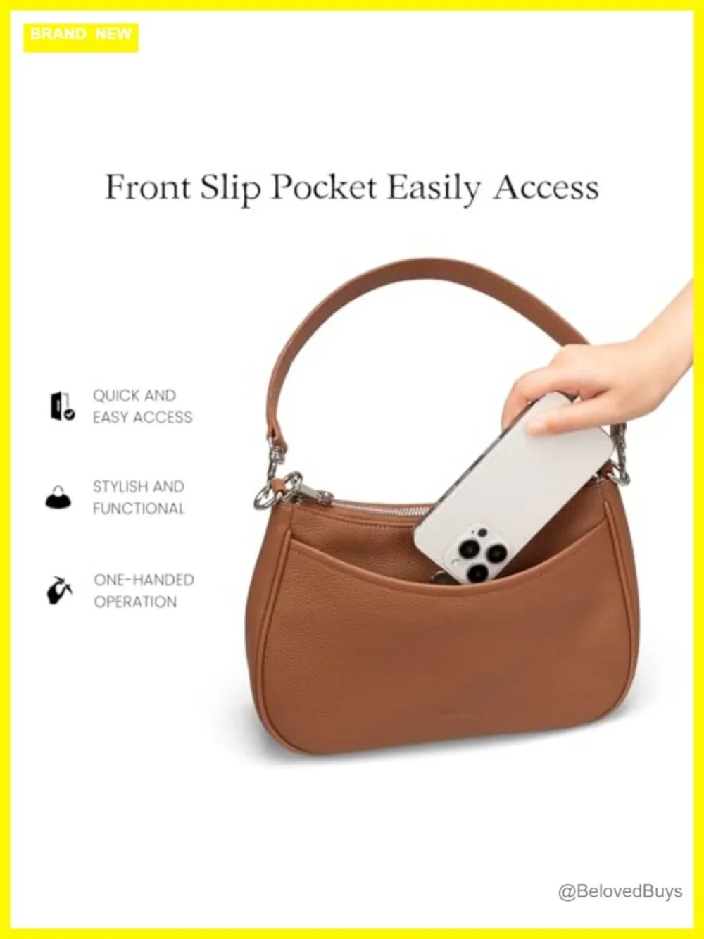 Genuine Leather Anti Theft Crossbody Hobo Bag with RFID
